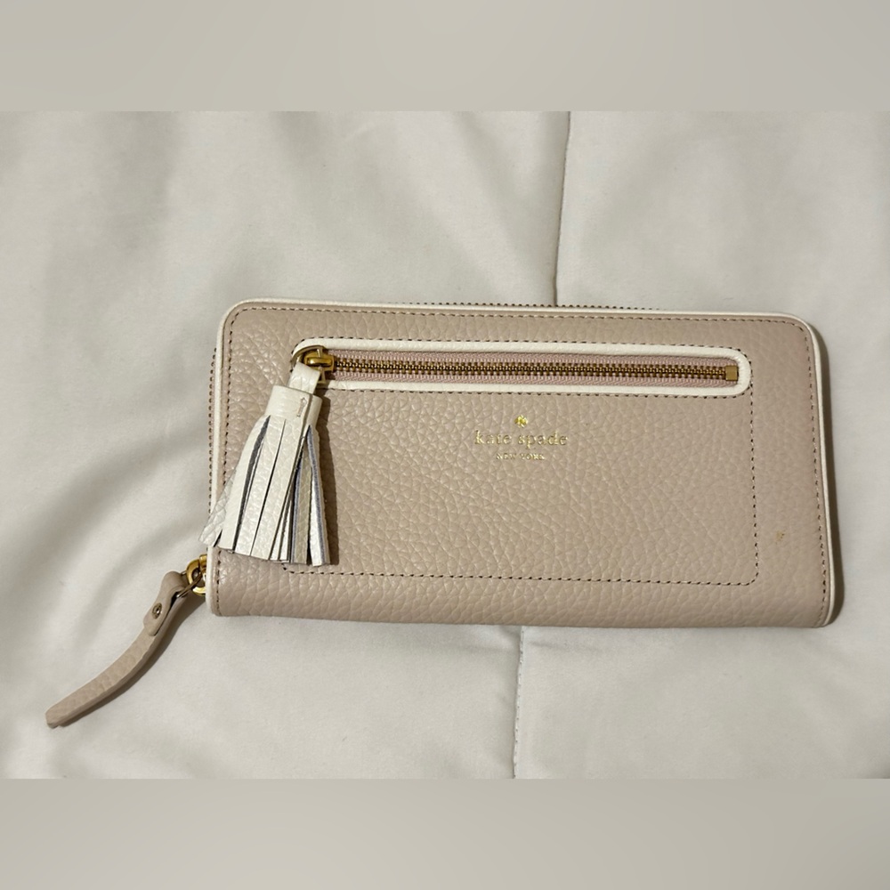 Kate Spade Cream Wallet with Tassel Accent